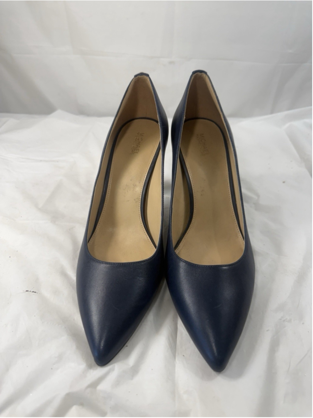 Michael Kors Alina Flex Navy Leather Pointed Toe Pumps Heels Women’s Size 10M - Picture 11 of 16